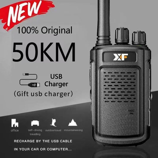 XF-888S 8W UHF Two-Way Radio – 5200mAh Rechargeable Walkie Talkie, 16 Channels, 400–470MHz, Baofeng Compatible