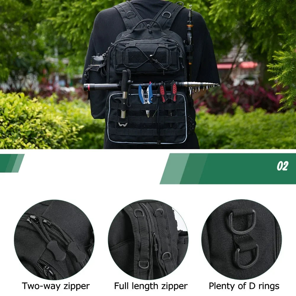 Goture Outdoor Fishing Backpack Multifunction Large Capacity Waterproof Tackle Bag for Hiking Camping Cycling Fishing Tackle Bag