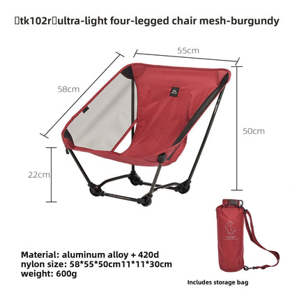 TILLAK 650g Ultralight Ground Chair 7075 Aluminum Alloy 1000D Cordura Fabric Foldable Camping Chair for Outdoor Hiking Fishing