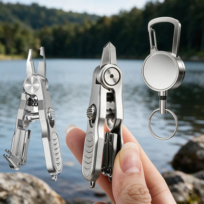 Multi-Functional Fishing Line Scissors Portable Stainless Steel Fly Fishing Pliers Knot Tying Tool Cut PE/Carbon Line