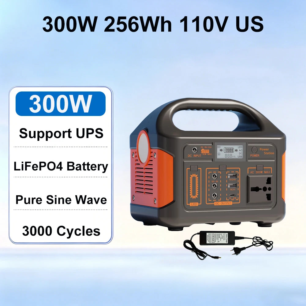 Gaiaray Portable Power Station – 460.8Wh LiFePO4 Battery, 500W/300W, 110V Solar Generator for Camping, Travel & Emergency Backup