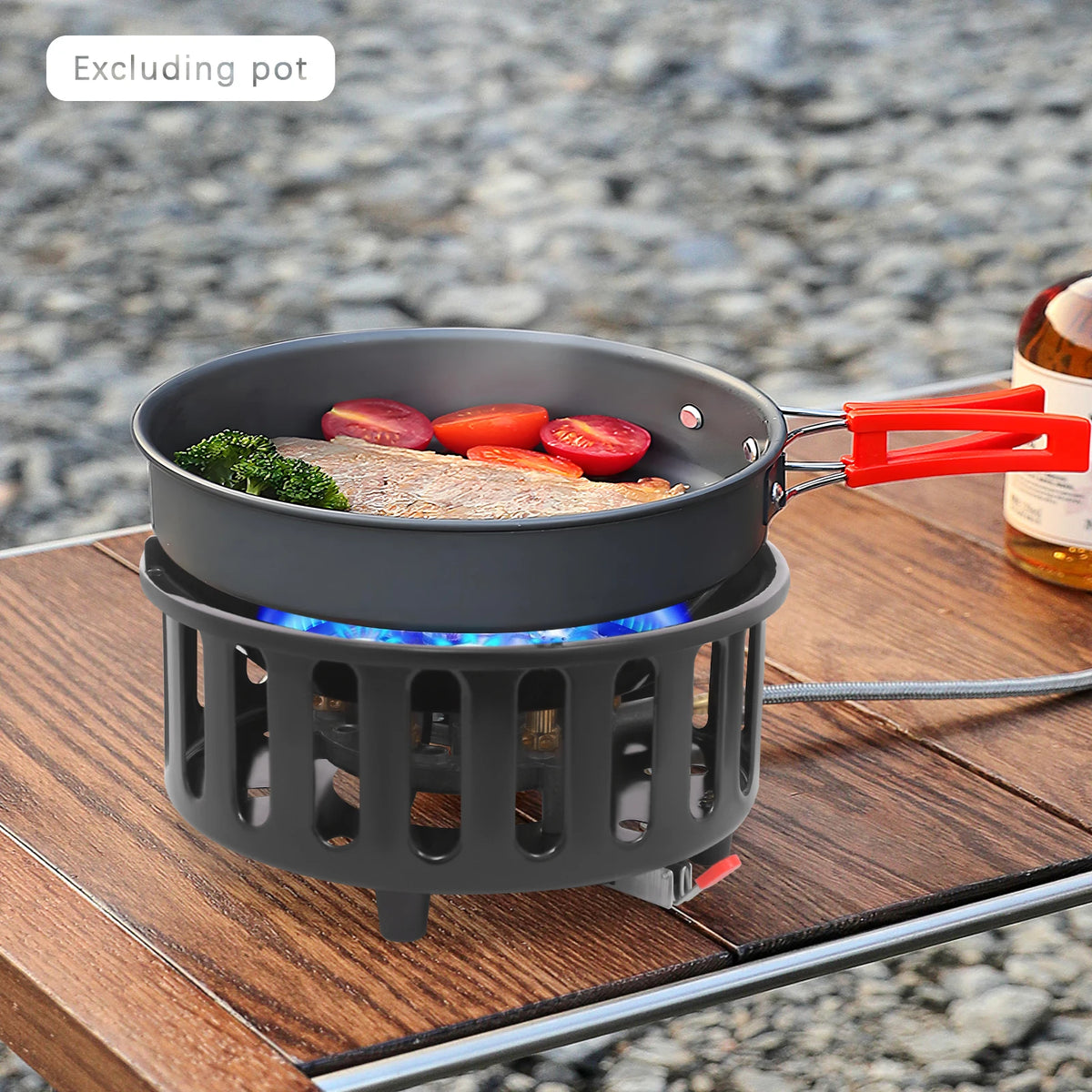 21000W Portable Camping Gas Stove – Dual Fuel Butane & Propane Outdoor Burner with 2 Adapters for Frying, Boiling, Camping, Hiking & Emergency Cooking