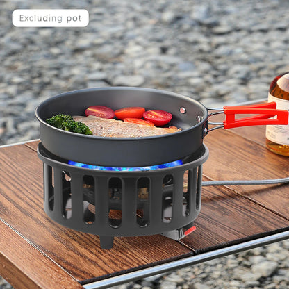 21000W Portable Camping Gas Stove – Dual Fuel Butane & Propane Outdoor Burner with 2 Adapters for Frying, Boiling, Camping, Hiking & Emergency Cooking