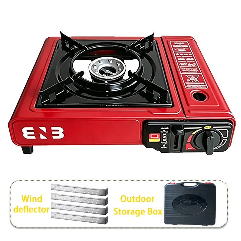 Portable Butane Camping Stove – Compact Windproof Outdoor Burner with Carrying Case, Fuel-Efficient Design for Camping, Hiking, Survival & Emergency Cooking