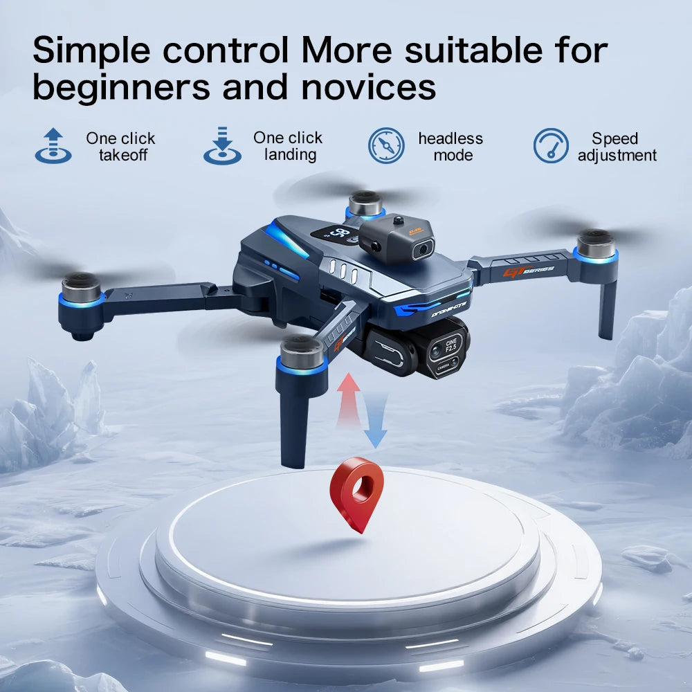 GT8 Drone 8K HD Professional Dual Cameras WiFi Optical Flow Positioning Brushless UAV With Screen Obstacle Avoidance RC Drone To