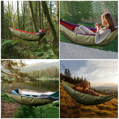 Night Cat 4-Season Insulated Hammock Underquilt – Lightweight & Warm Sleeping Underblanket, 5–20°C, Army Green
