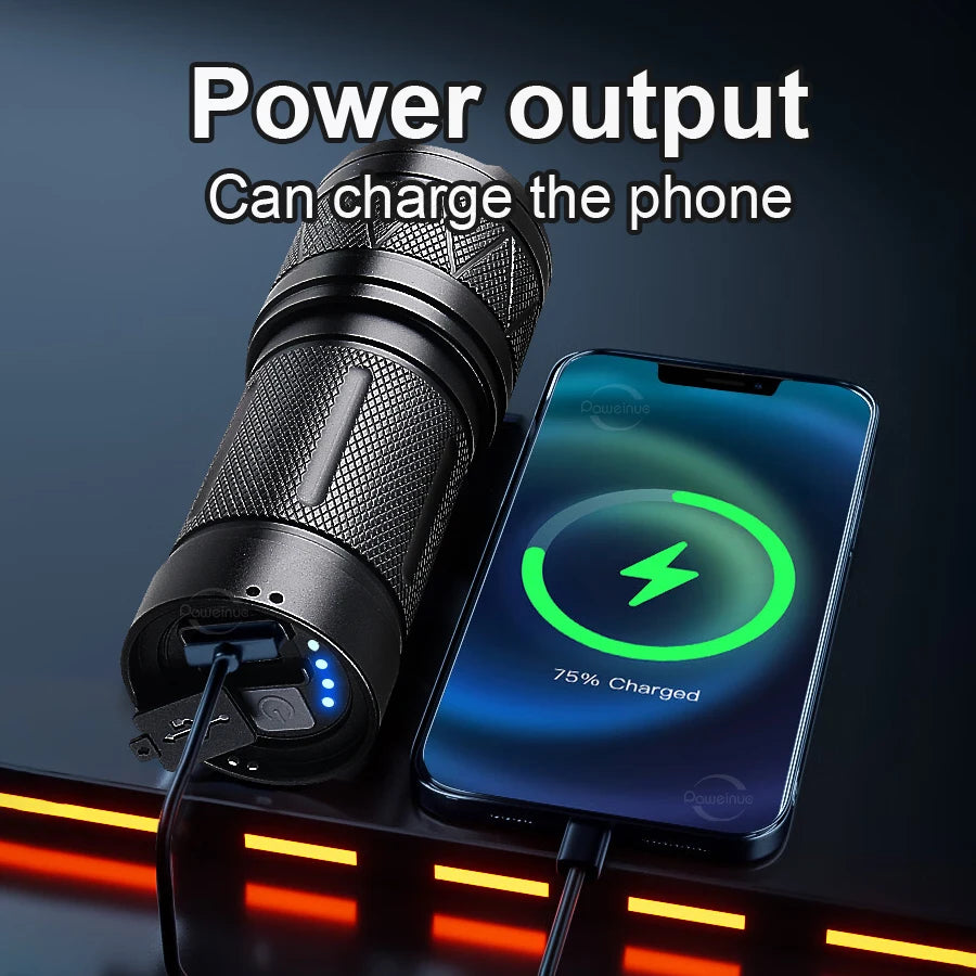 2026 NEW LED Handheld Flashlight Ultra-Bright 780000000LM 15000mAh USB Rechargeable High Strong Power Led Tactical Lantern