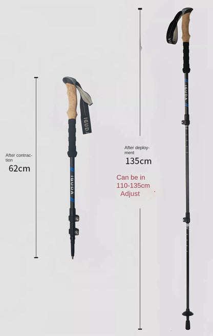 Carbon Fiber Collapsible Trekking Poles – Lightweight Adjustable Telescopic Hiking & Walking Sticks for Climbing