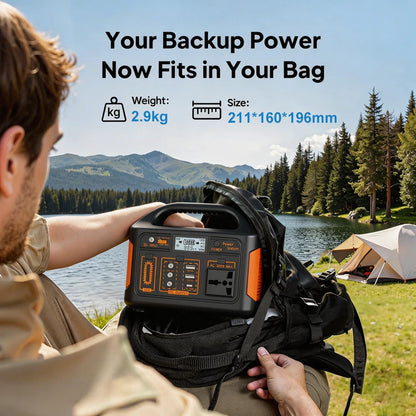 Gaiaray Portable Power Station – 460.8Wh LiFePO4 Battery, 500W/300W, 110V Solar Generator for Camping, Travel & Emergency Backup