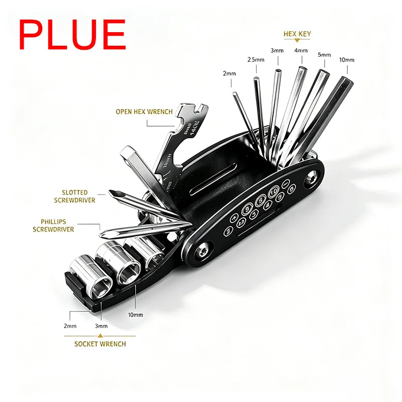 16-in-1 Socket Wrench Set, Non-Slip Rotating Head. Durable Stainless Steel for Home, Repairs & Camping