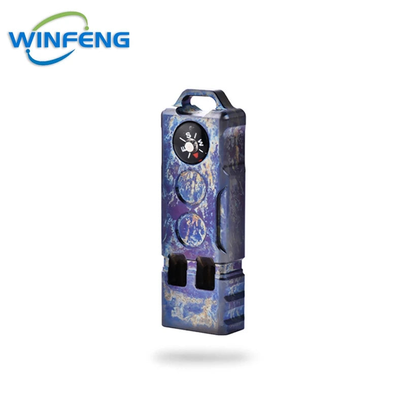 High Decibel Titanium Emergency Whistle Dual Frequency Survival Whistle with Compass for Outdoor Camping Hiking Exploring