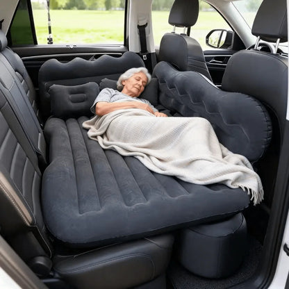 Inflatable Car Air Mattress For SUV Back Seat, Portable Travel Camping Bed With 2 Air Pillows And Electric Pump, Universal Car