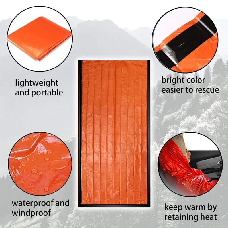 Emergency Sleeping Bag Survival Blanket Thermal Mylar Bivy Sack Lightweight Waterproof Portable Shelter For Camping Hiking