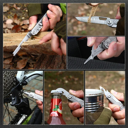 SWISS TECH 11 in 1 Mini Multitool Knife Folding EDC Outdoor Camping Survival Tools Scissors Screwdriver Multi Tool with Clip