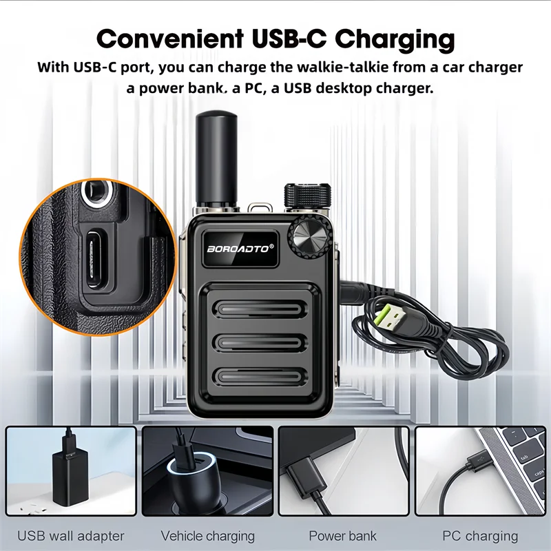 High Power Walkie Talkie with Noise Reduction Clear Sound One-Click Pairing Long Standby And Strong Penetration for Outdoor Comm