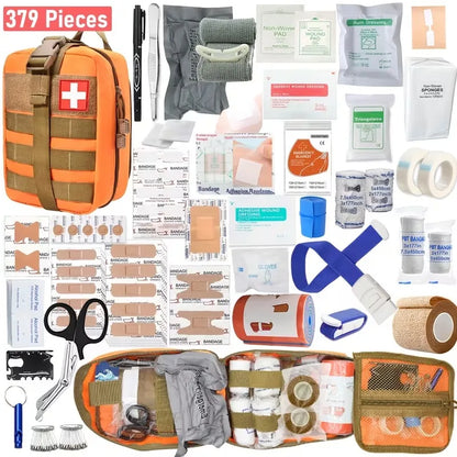 379pcs IFAK Trauma First Aid Kit MOLLE Pouches Emergency Survival Kit Suitable for Home, Car, Travel, Camping, Hiking, Sports