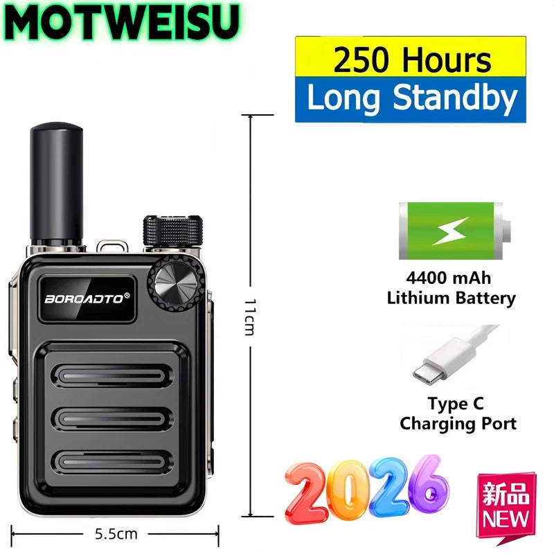 5W Mini UHF Walkie Talkie – 16-Channel Two-Way Radio, 400–470MHz, Long Standby, Portable Handheld Transceiver