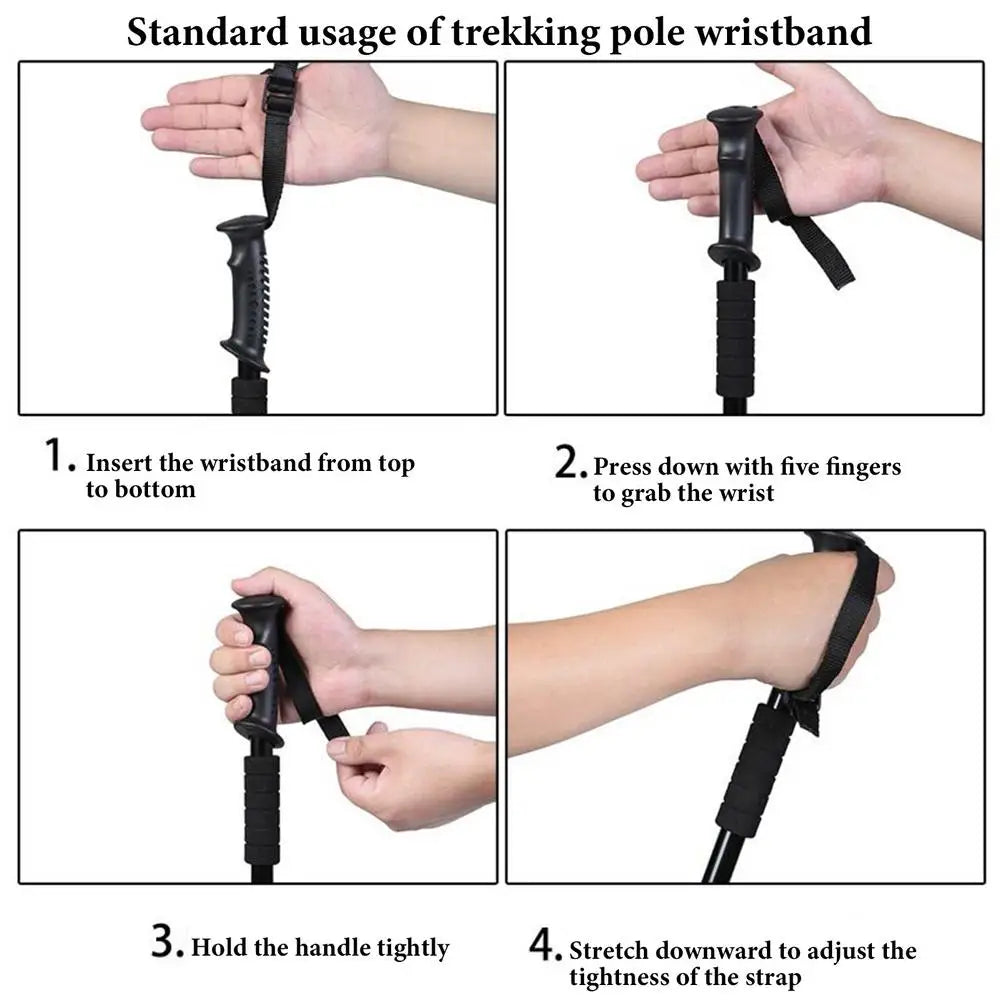 Trekking Poles For Hiking Lightweight Aluminum Alloy Telescopic Walking Stick Crutch Climbing Equipment Adjustable Outdoor