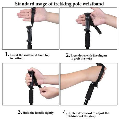 Trekking Poles For Hiking Lightweight Aluminum Alloy Telescopic Walking Stick Crutch Climbing Equipment Adjustable Outdoor
