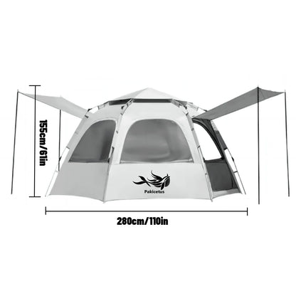 PAKICETUS Dome Camping Tent 2-5 Person Instant Setup 1 Minute Easy Assembly Double Doors Lightweight Portable Backpacking Tent for Outdoor Hiking Travel