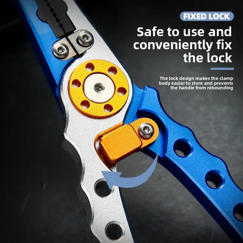 Aluminum Alloy Fishing Pliers Saltwater Corrosion Resistant, Heavy Duty Fishing Multitool with Lanyard Sheath Hook Remover Line
