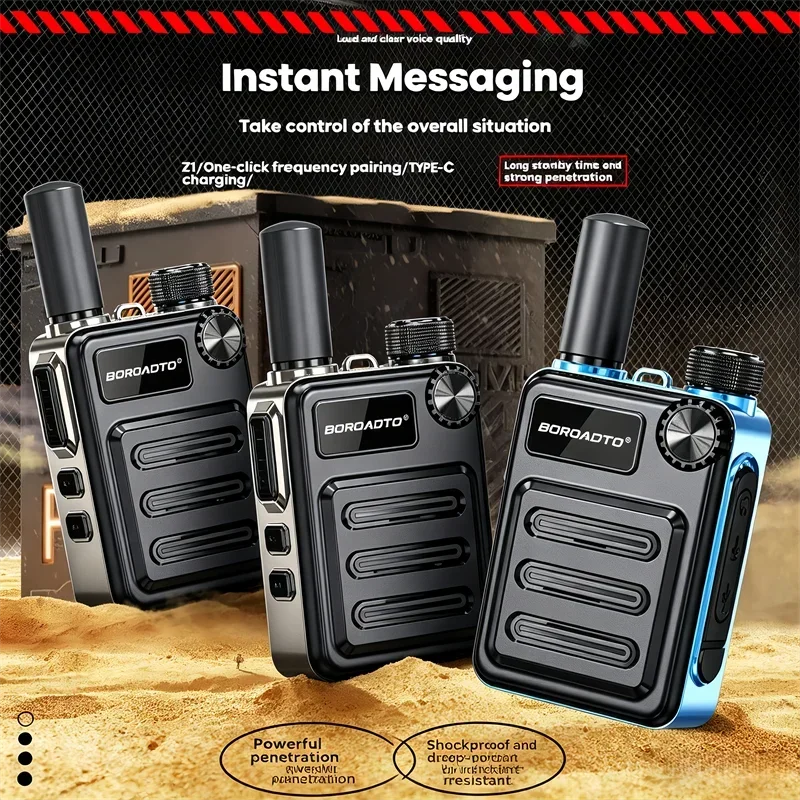 High Power Walkie Talkie with Noise Reduction Clear Sound One-Click Pairing Long Standby And Strong Penetration for Outdoor Comm